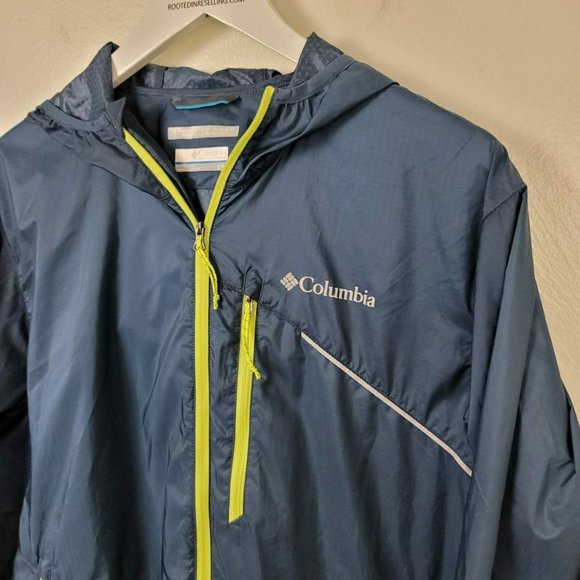 Columbia Mens Blue Omni Wick Evap Windbreaker Coat - Picture 2 of 6